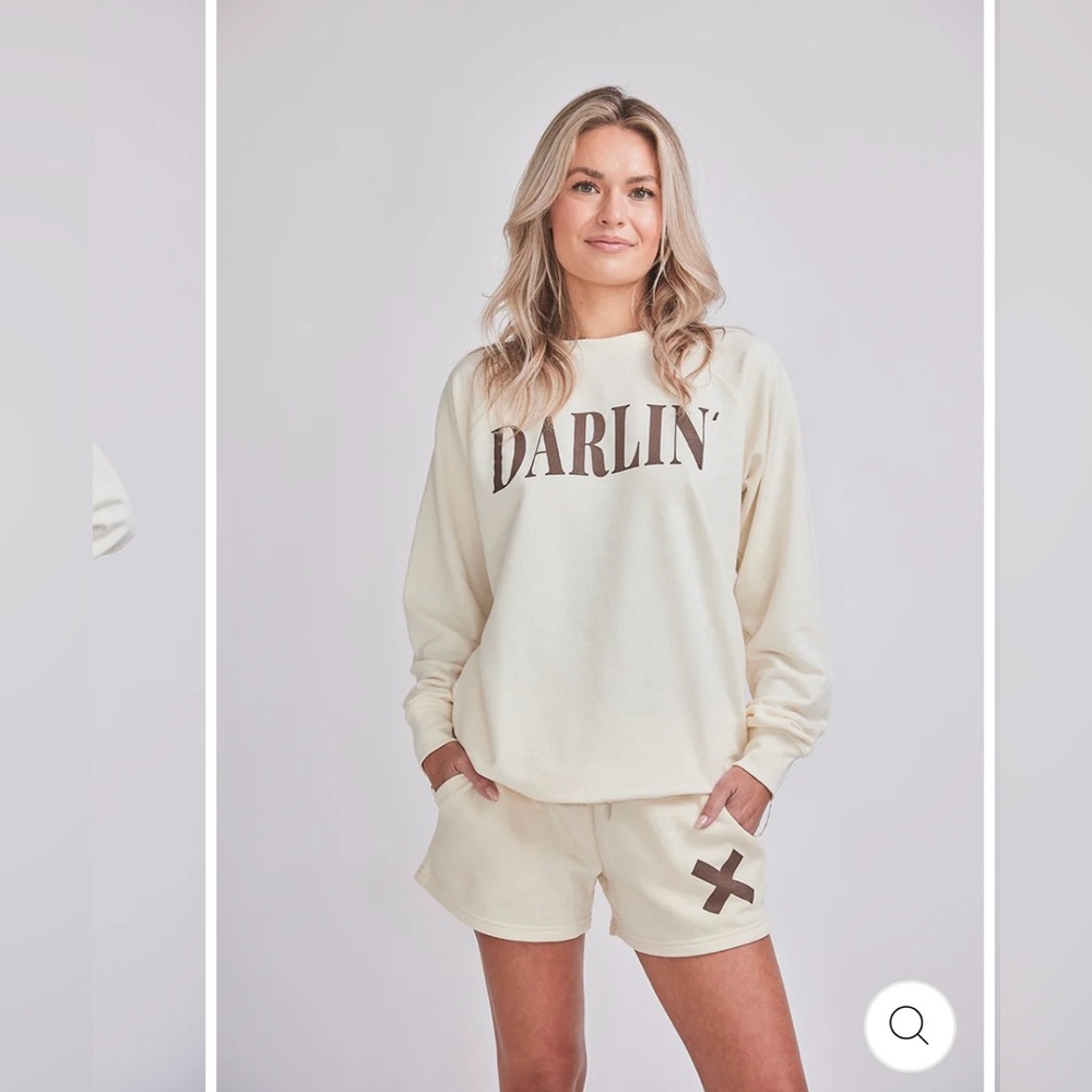 DARLIN' LIGHTWEIGHT CREWNECK & SHORTS IN IVORY SIZE XL - EXTRA LARGE